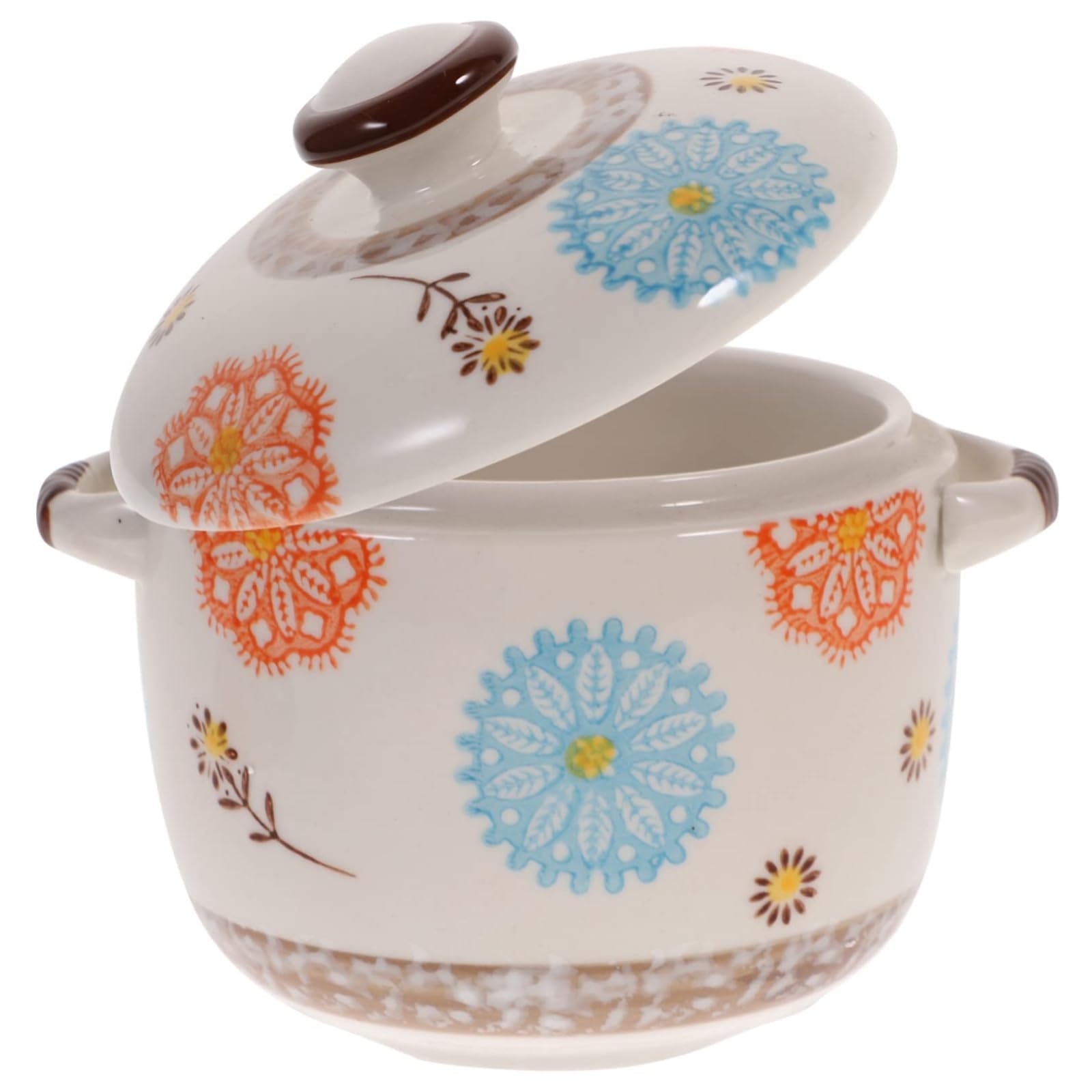Kubek do zupy z pokrywką, ceramiczna miska do gotowania na parze i