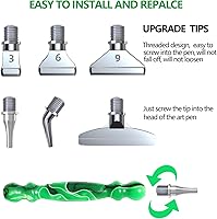 Vista 4 de Kit de 14 piezas de puntas de rosca de tornillo de metal, herramientas y accesorios para lápiz de pintura de diamantes, un lápiz de resina