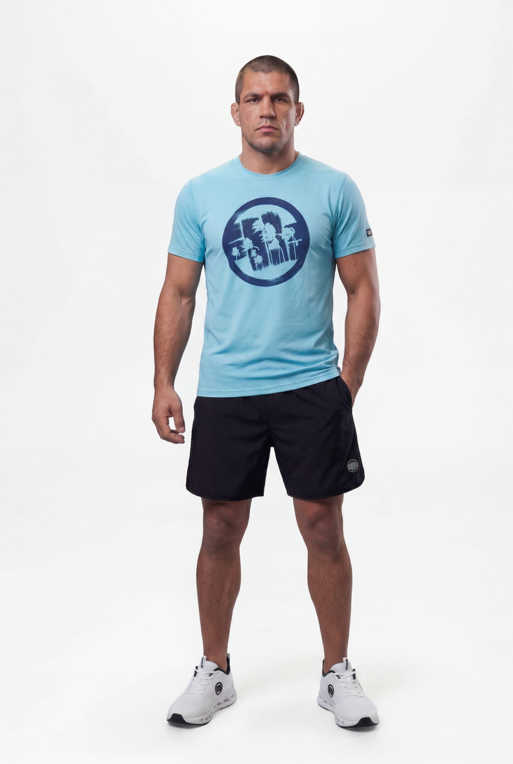 PITBULL- T-Shirt Herren MESH Logo Palms, Trainingsshirt, Funktionsshirt