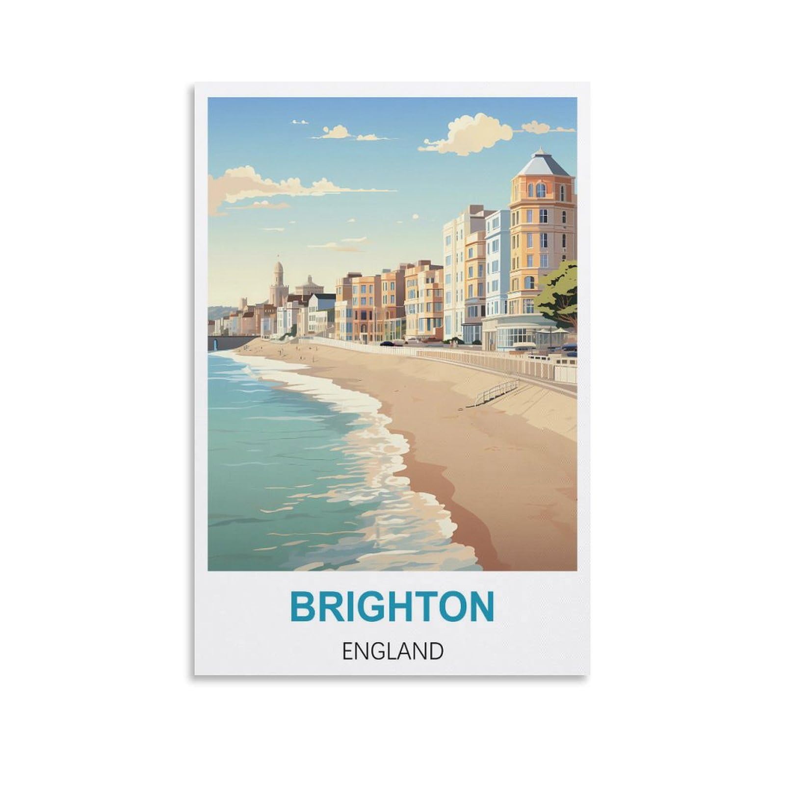 Vintage Metal Tin Sign Funny Retro,Brighton Englands,Decoration for Home Wall Art Kitchen Bar Pub Room Farm Garage Vintage Retro Poster Plaque 15x30cm