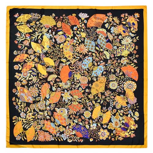 53” Large Head Scarf for Women - Silk Satin Scarf for Hair Wrapping at Night Bandana Square Scarf for Sleeping