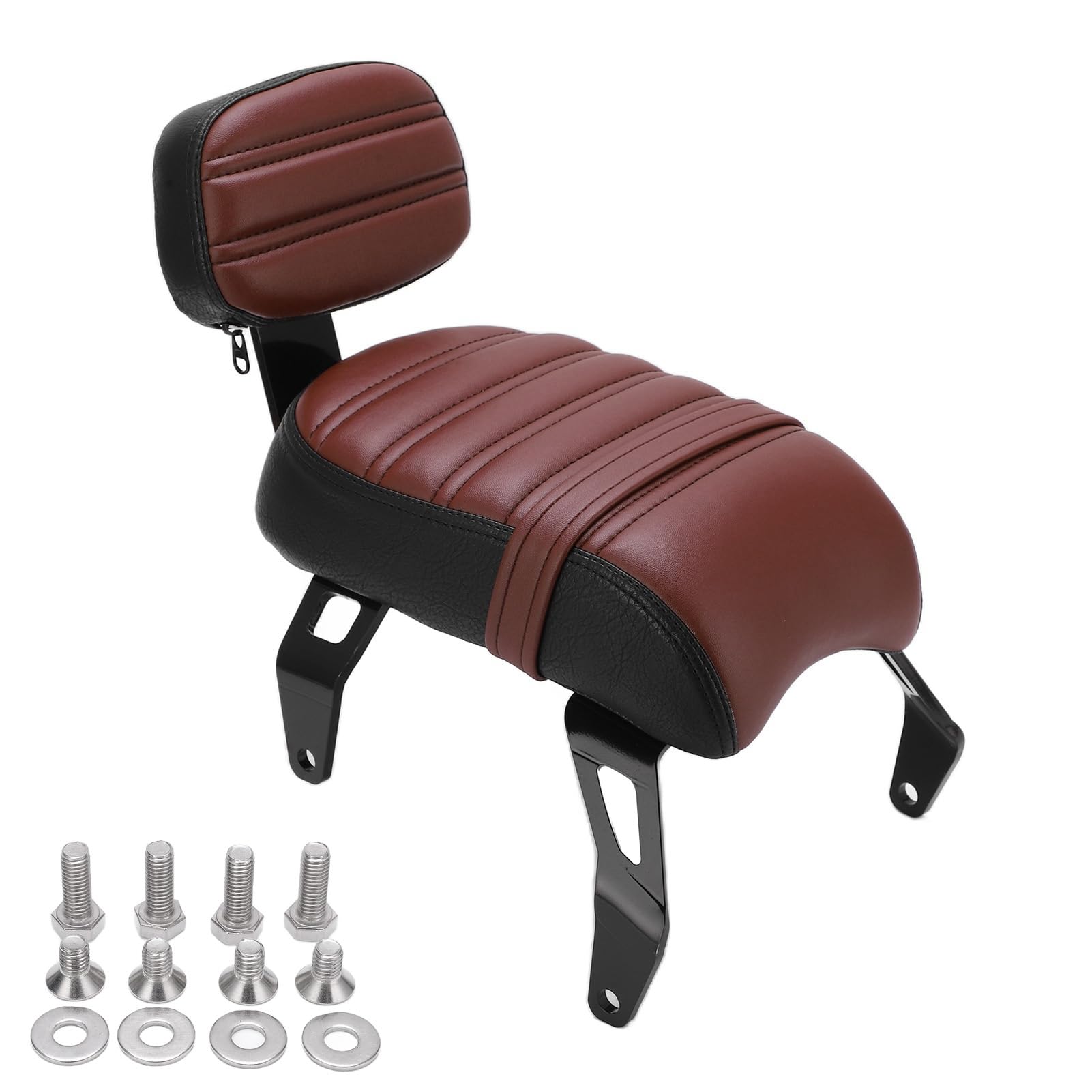 Reemplazo de Kits de Asiento de Pasajero Trasero con Respaldo, Accesorios de Motocicleta, para Indian Scout Bobber 2018-2023 (Marrón)