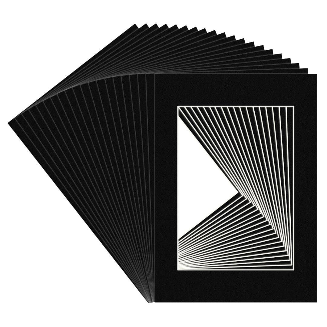 Procut Global A1 Black Picture Mounts Board to Fit A2 Aperture Size - Photo Mount Card Ideal for Prints, Artwork, Crafts & Certificates - Sizes & Colors Available - Pack of 20 — image 1
