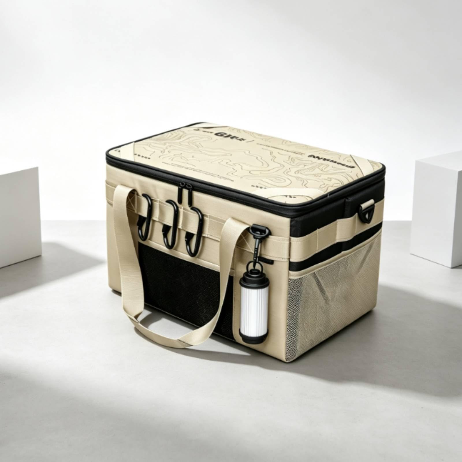 Borsa Portaoggetti con Asse in Legno Multitasca Borsa da Esterno con Base Rinforzata Robusta per Viaggiatori, 20L