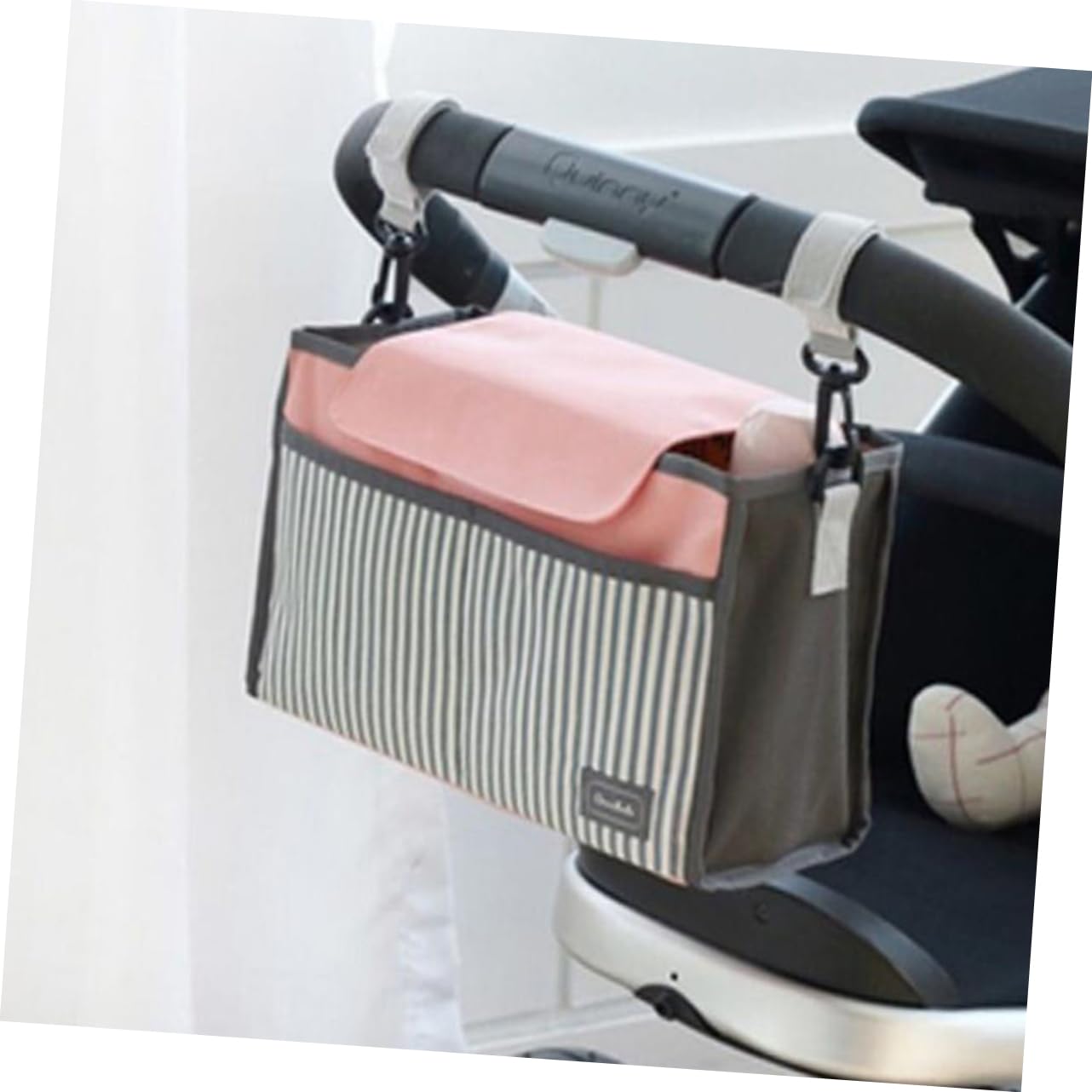 SUPVOX Buggy Organizer Bag Mommy Stroller Organizer Waterproof Stripe Diaper Toy Storage Sturdy Refine Stitching