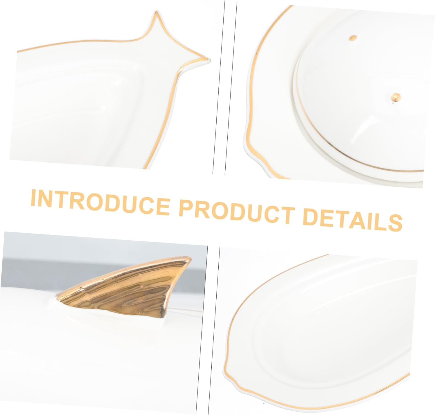 LABRIMP Shape Ceramic Plate Fish Decor Plate Restaurant Tableware Fish Storage Dish Easy Clean