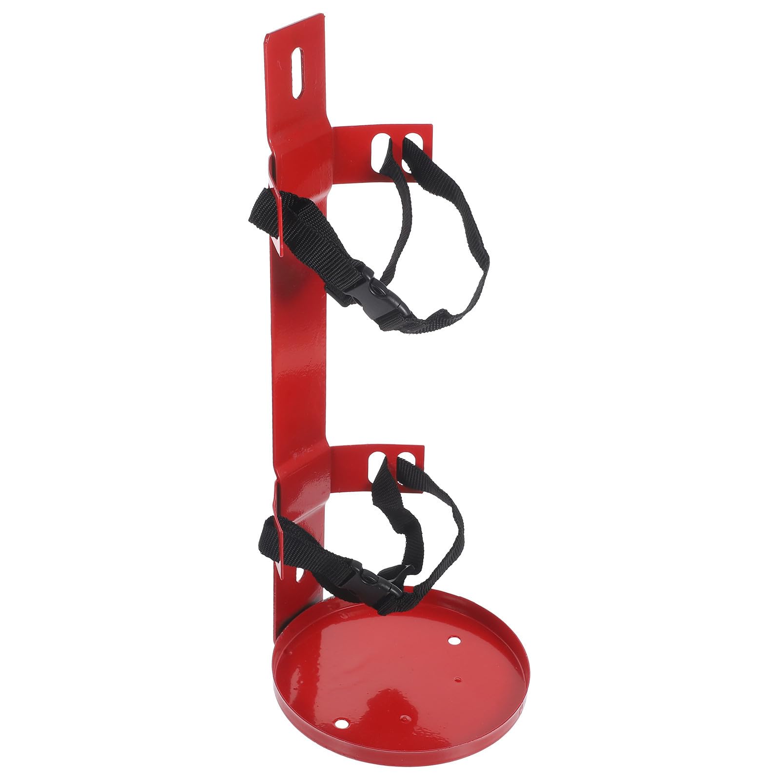Soporte para Extintor de Incendios de Hierro Rojo para Pared | Correas de Poliéster Ajustables, Diseño de Montaje Mural, Uso en Hotel y Hogar