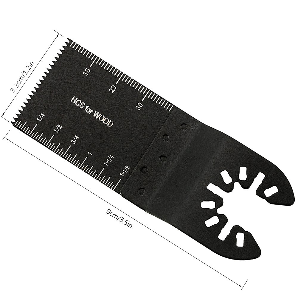 10 pcs 34mm Outil Multifonction Lames Lame Oscillante Outils en Acier au Carbone à Usages Multiples DIY pour Scier Couper Racler Façonner Polir et Enlever le Coulis (10 pcs)
