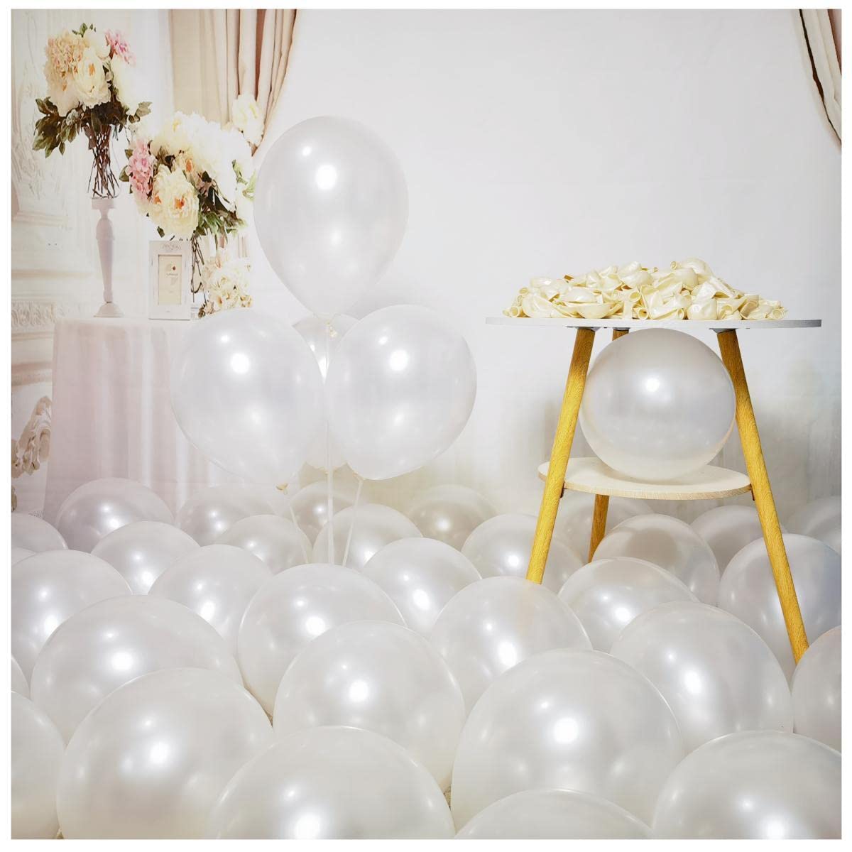 300 Pack White Pearl Balloons 12 inch Pearl White Latex Party Balloon Bulk for Various Party Events Decorations