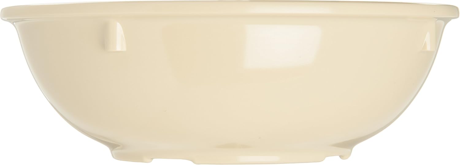 Carlisle FoodService Products Kingline Reusable Plastic Bowl Nappie Bowl for Home and Restaurant, Melamine, 14 Ounces, Tan, (Pack of 48)