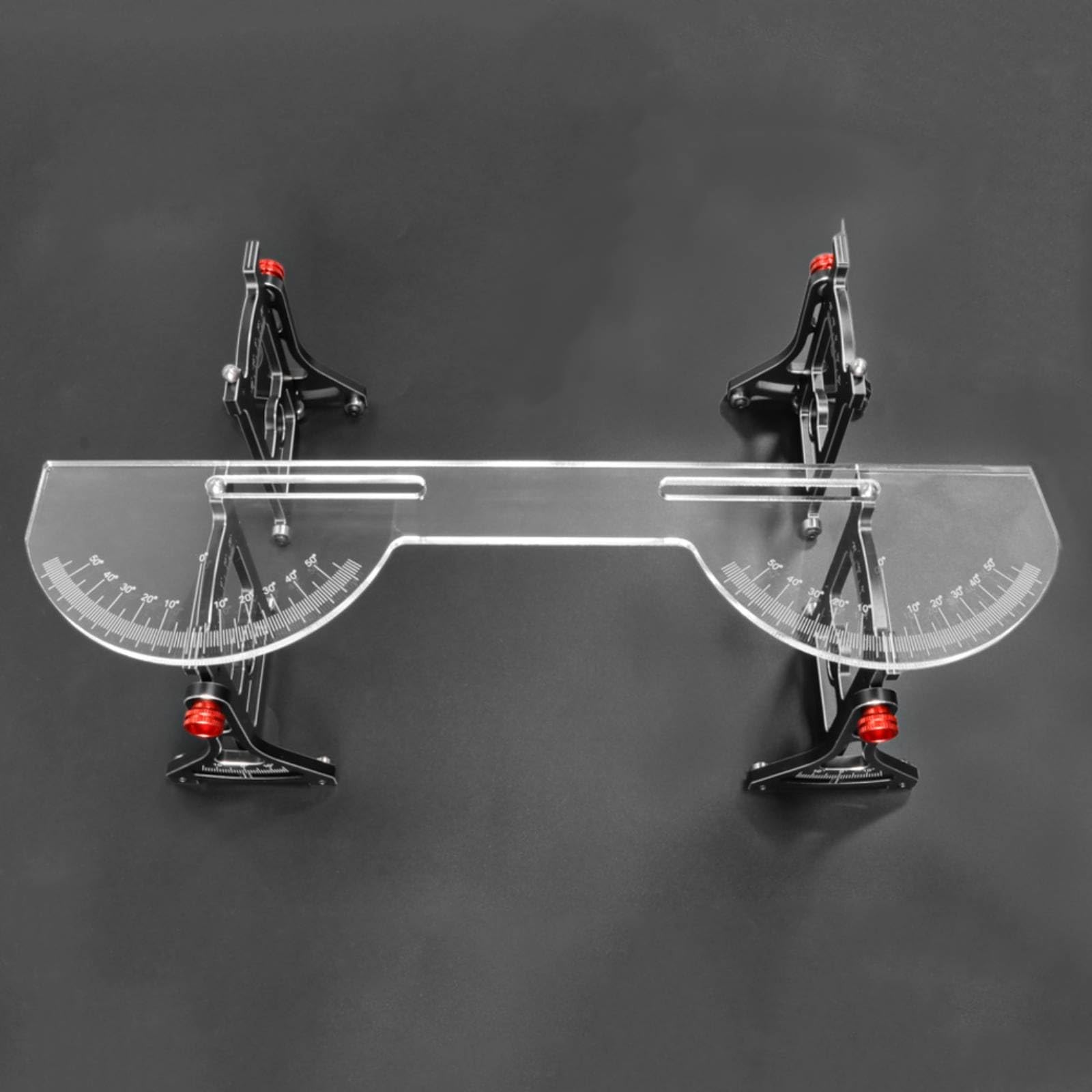 Harilla Herramienta de Alineación RC Car Chassis Setup System Medidor de Ángulo Calibrador de Caída Medidor de Avance Soportes Metálicos Escalas Grabadas, Rojo