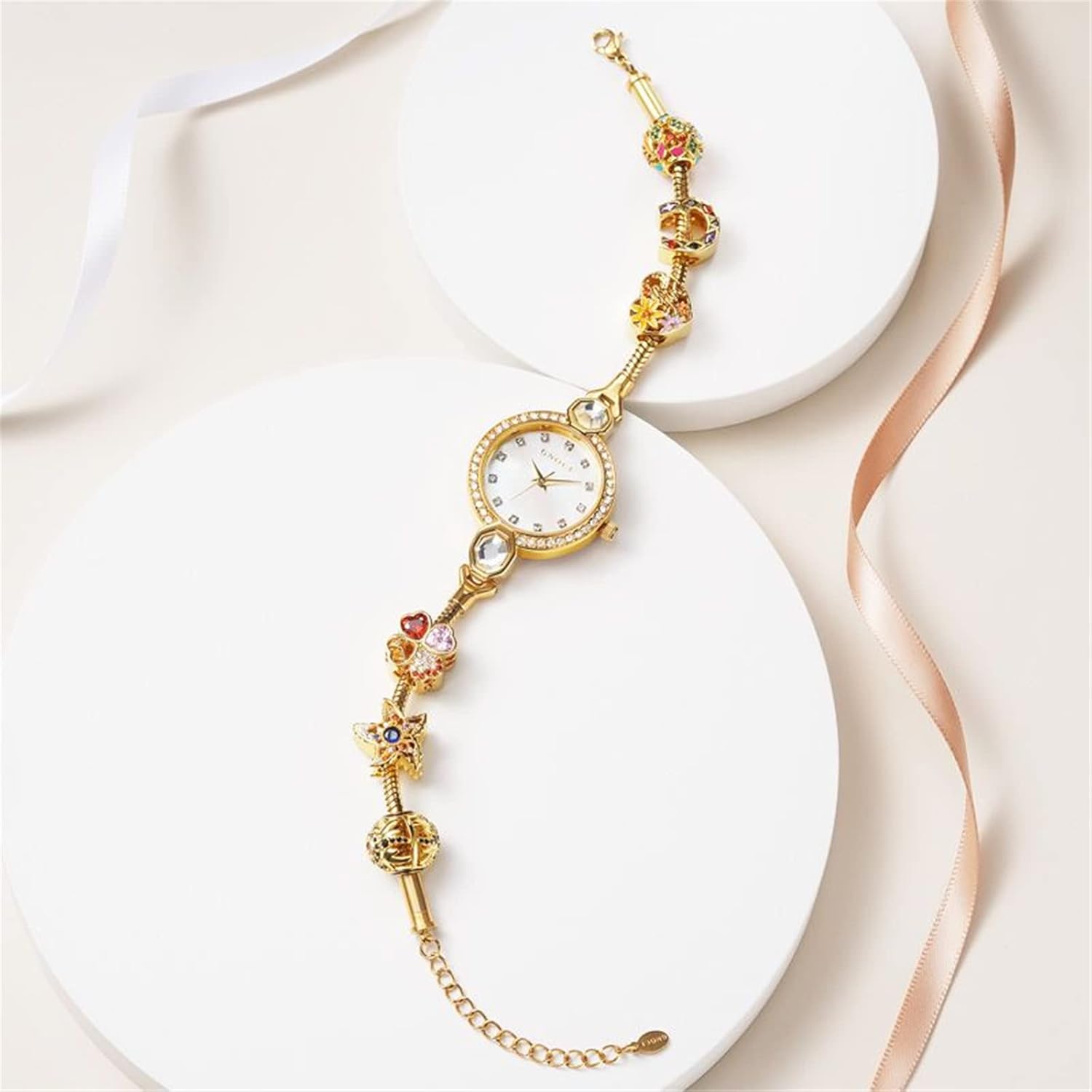 Moda Bracciale Personalizzato Orologi Donna Analogico Orologio Da Polso Al Quarzo Placcato Oro 18K per Le Signore Orologio Da Polso Impermeabile Gioielli Regalo per la Moglie Moda Bracciale Personalizzato Orologi Donna Analogico Orologio Da Polso Al Quarzo Placcato Oro 18K per Le Signore Orologio Da Polso Impermeabile Gioielli Regalo per la Moglie