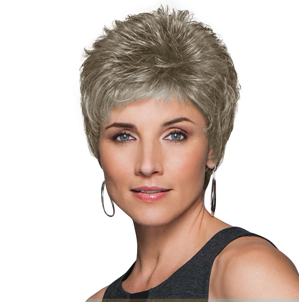 Raquel Welch Flirt Short Stylish Hair Wig by Hairuwear, Average Cap Size, Gl51-56 Sugared Pewter