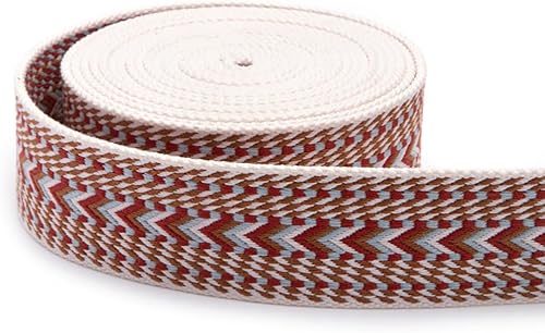 Miniatura 12 de WUTA Correas de lona de algodón para cinturón de bolsa, correas con patrón de lunares en V, accesorios de correa de mochila para manualidades, 16.4