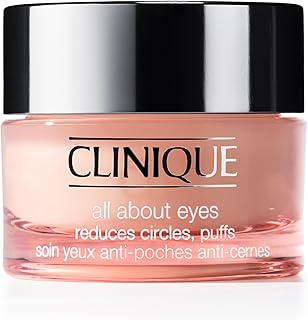 Clinique All About Eyes Lightweight Eye Cream With Vitamin C | Hydrating, Brightening, Depuffing + Dark Circle Reducing, Mini Travel Size, 0.5 Ounce