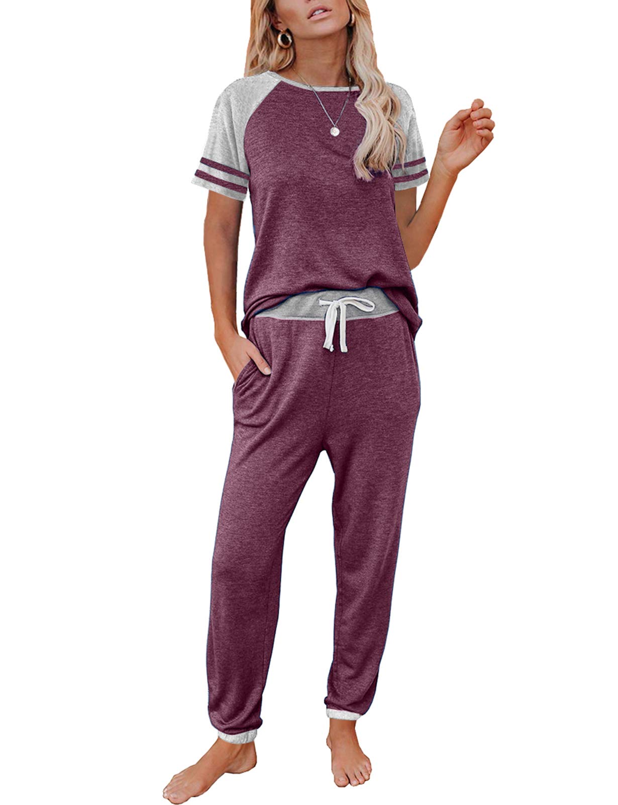 AUTOMET Womens 2 Piece Pajama Set