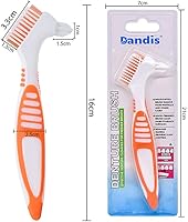 Vista 3 de Angzhili Cepillo de limpieza de prótesis dental, cepillo portátil de doble cara para limpieza de dientes postizos, cuidado de dentaduras postizas