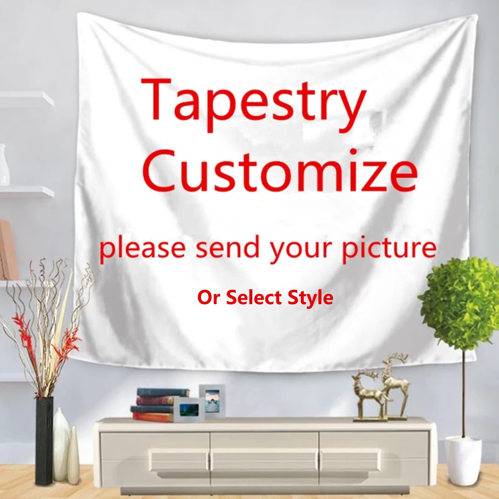 Iwinna Custom Tapestry Customized Wall Hanging Decor DIY Design Creative Wall Hanging Mural Happy Birthday Party Decor Backdrop ClothTapiz Pared Tenture Murale Tissus Tapisserie Carpet