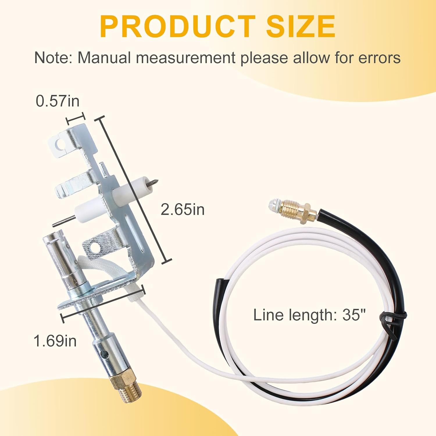 104286-01 ODS Pilot Assembly,Thermocouple Replacement Part for LPG Propane Wall Heaters Fireplaces Gas Logs Vent Free Heaters by Desa,Mr heater,Vanguard,Empire,FMI-PP224, LPG8420, L98310-01,J3866