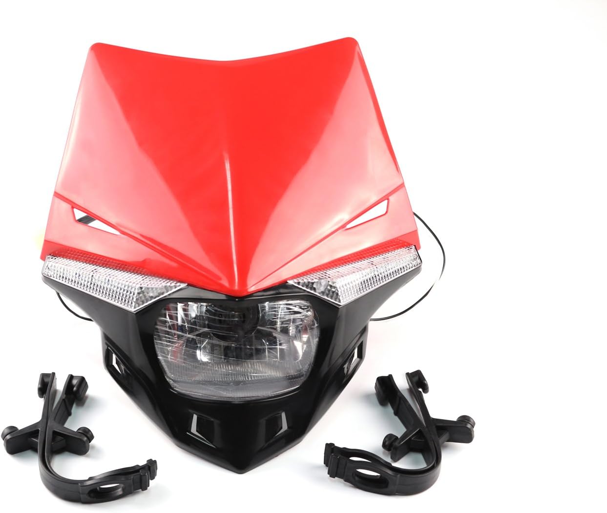 Motorcycle Head Lights Headlights Headlamp with LED Turning Light for Honda CR125 150 CR250 CRF250 CRF450 CR500 XR250 Dirt Pit Bike Motocross Red