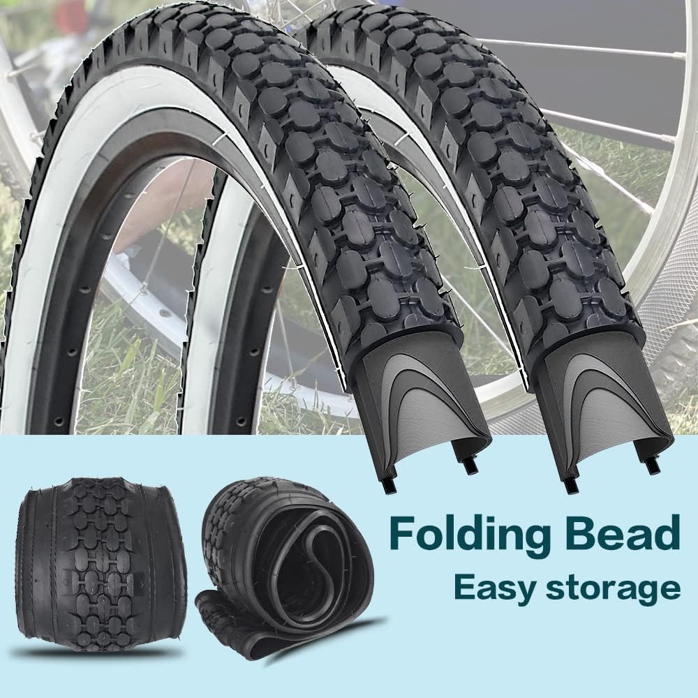 26" Bike Tire 26 x 2.125 Inch Folding Replacement Bicycle Tire for Beach Cruiser Bike