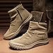 Hhhchpm Men's Side Zip Waterproof Campsite Hiking Boots Chukka Ankle Boots for Hiking Camping & Driving All Season Fashion Retro High Top Chukka Outdoor Walking Sneakers (Khaki,9)