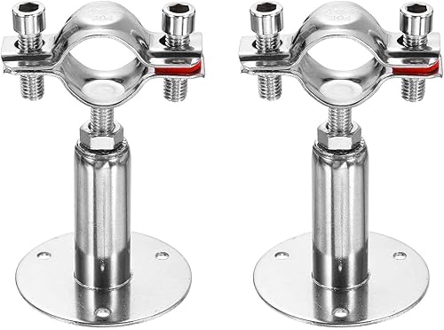 HARFINGTON 2 piezas de montaje en pared de montaje en techo de acero inoxidable 304 abrazadera de soporte de tubo ajustable para tubo OD 1"-1.1"