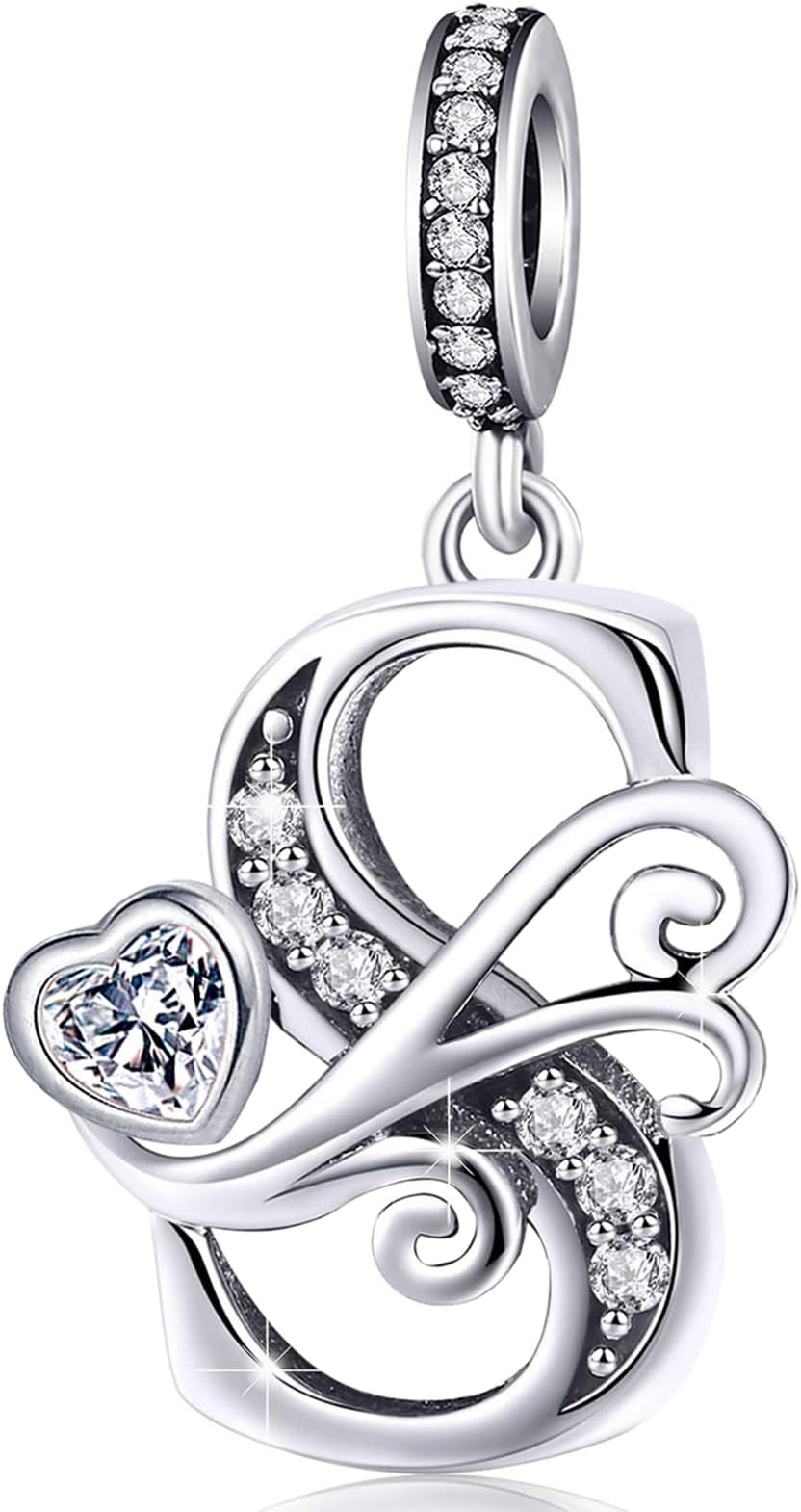XOYOYZUSilver Letter Charm Fit for Pandora Charms Bracelet Alphabet Initial Dangle Charms Beads Jewelry Gifts for Women Girls