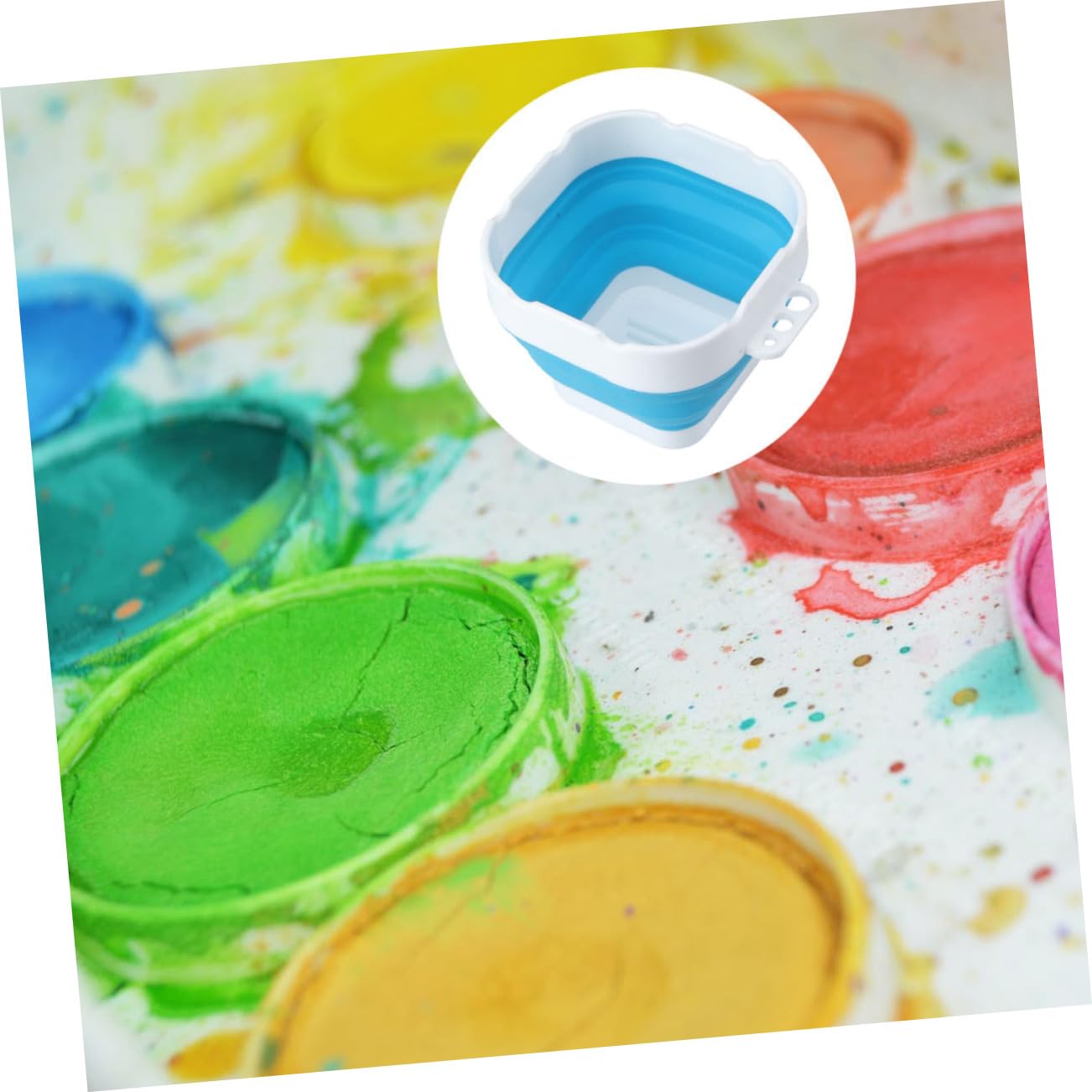DOITOOL Collapsible Silicone Paint Brush Portable Water Bucket for Watercolor Painting Practical Brush Washer Holder