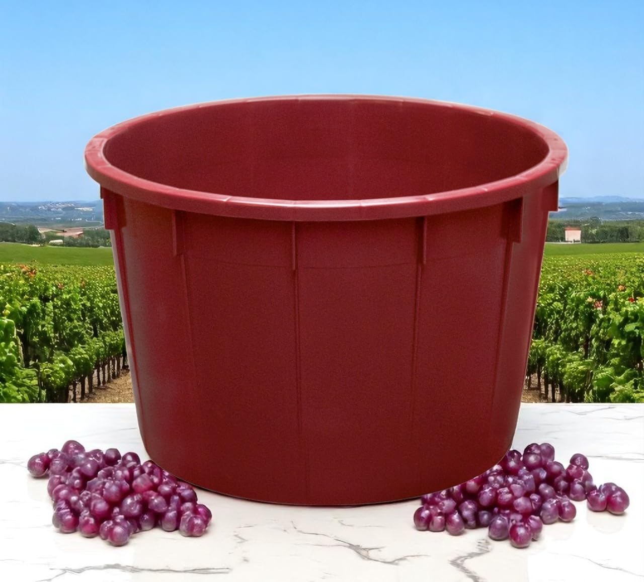 Mobil Plastic - Recipiente de plástico resistente para alimentos y líquidos, 225 litros, color vino
