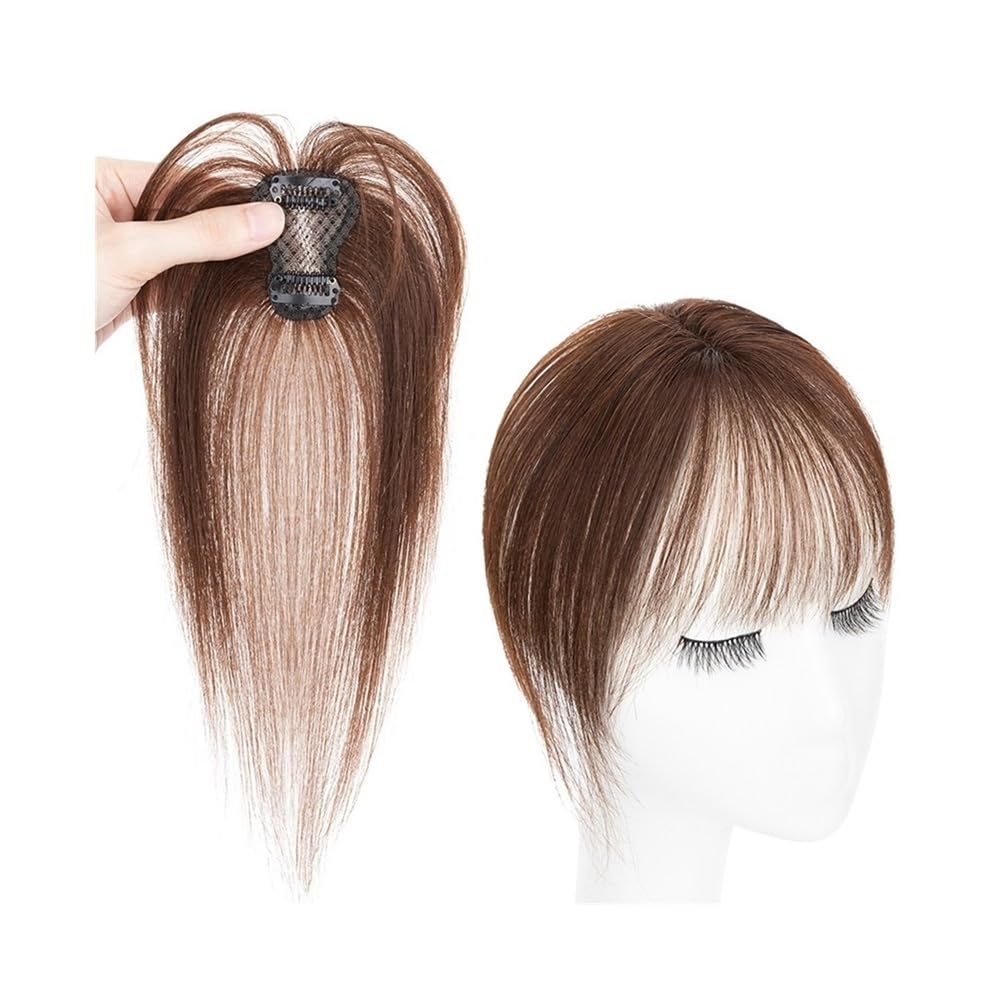 3D Menschenhaar Pony Clip In Haarverlängerung mit Ohrmuscheln Unsichtbare Haarspangen Für Frisur (#2)
