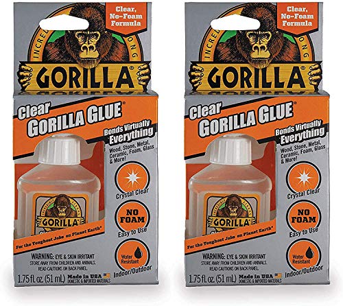 Gorilla Clear Glue, 1.75 Ounce Bottle, Clear (Pack of 2)