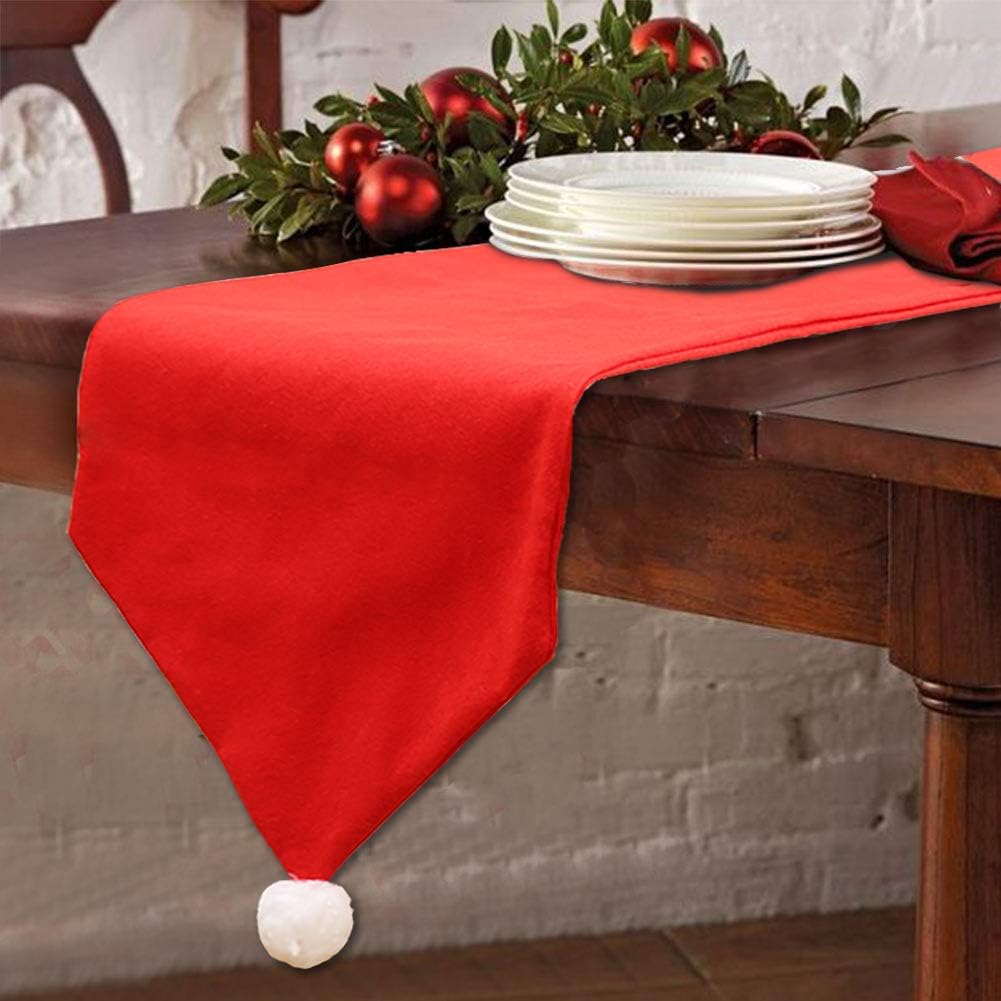 Christmas Table Runners Washable Classic Christmas Table Lines with Snow Balls Decor for Xmas Holiday Season Home Table Christmas Decoration 14x 70 Inch