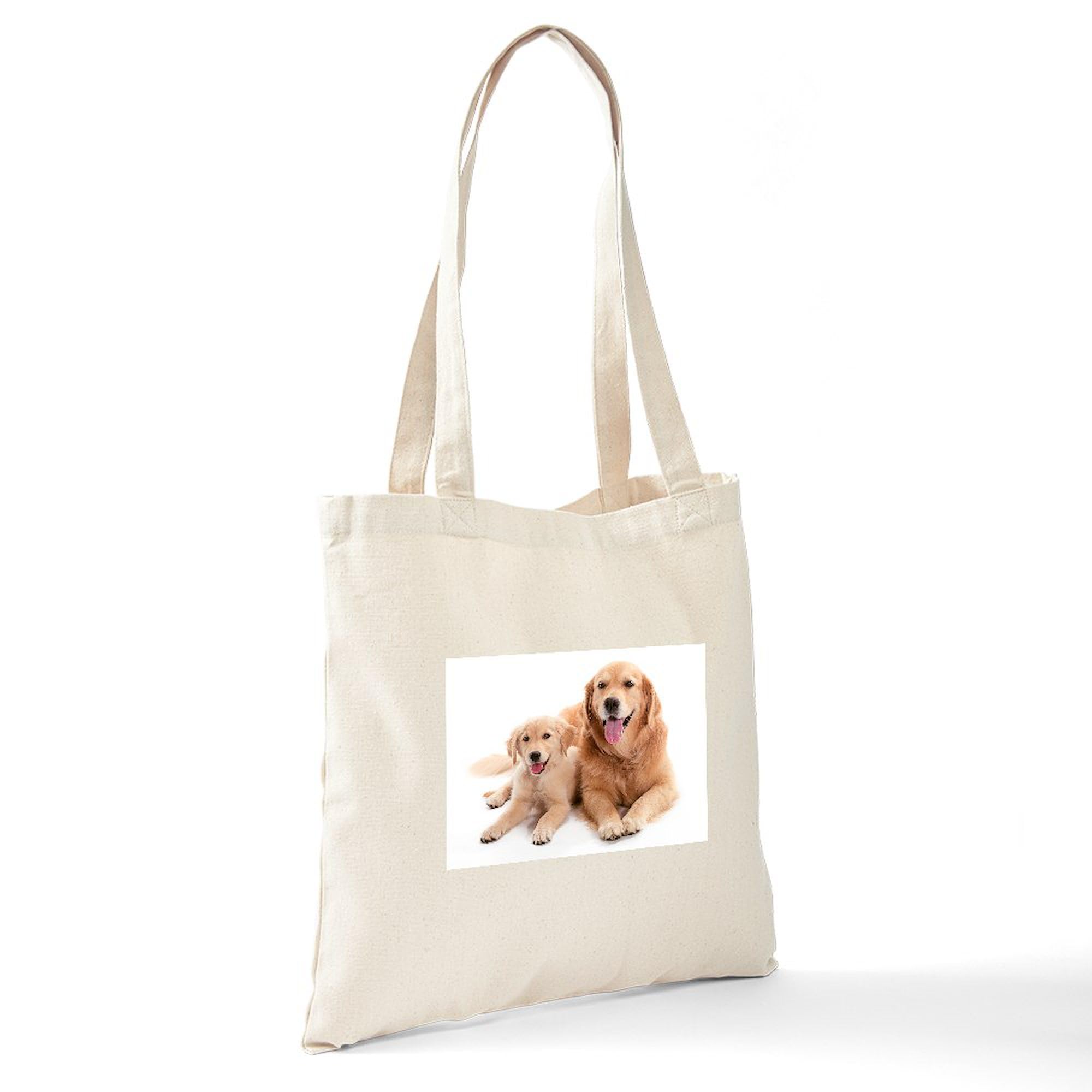CafePress Golden Retriever Natural Canvas Tote Bag - Reusable Shopping Bag, 2 Sizes Available - View #6