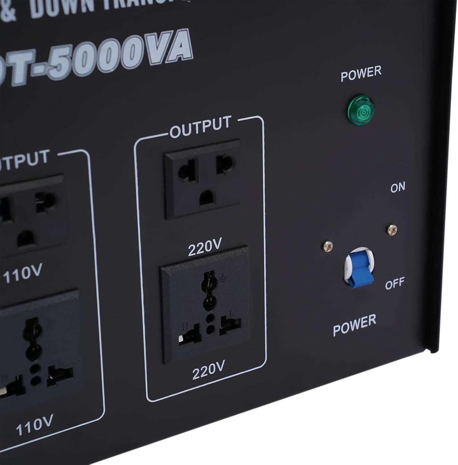5000VA Voltage Converter Auto Transformer 5000w Step Up/Down Heavy Duty Electrical Power Voltage Converter Transformer with 2 Universal Sockets & 2 US Standard Sockets