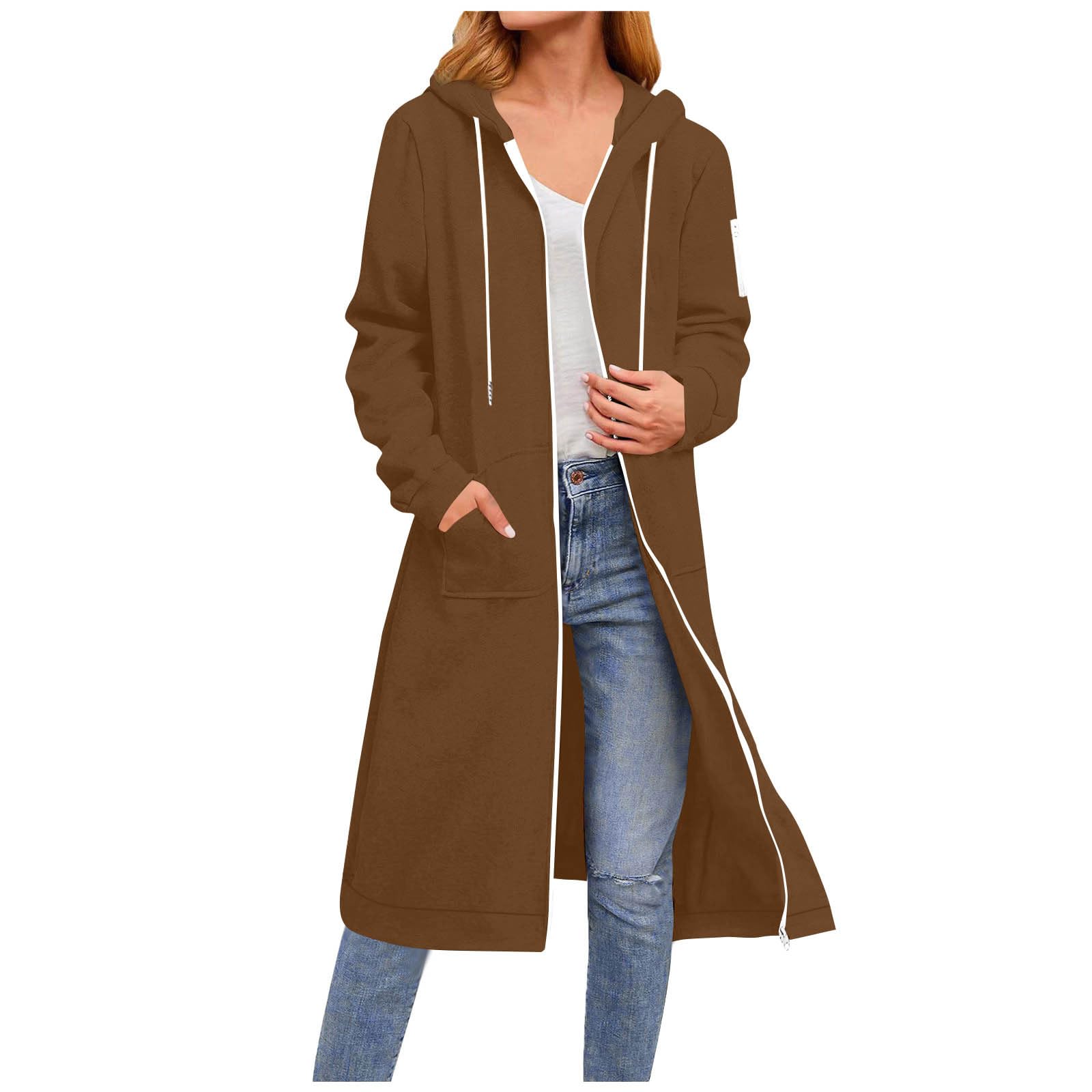Womens Long Open Front Cardigan 2025 Trendy Outfits Duster Length Knit Blazer for Casual Office Wear