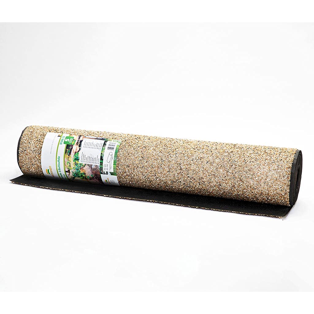 Heissner Steinfolie 1,0 m x 12 m für Bachlauf, Teichrand, Uferfolie, Kiesfolie