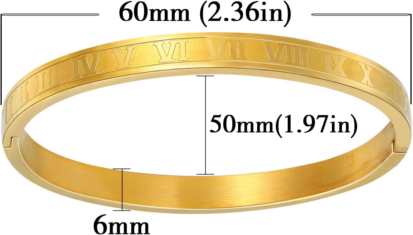 MILAKOO 4/6/8mm Numeral Bangle Stainless Steel Engraved Unisex Bracelet Inspirational Gifts for Her - Image 4