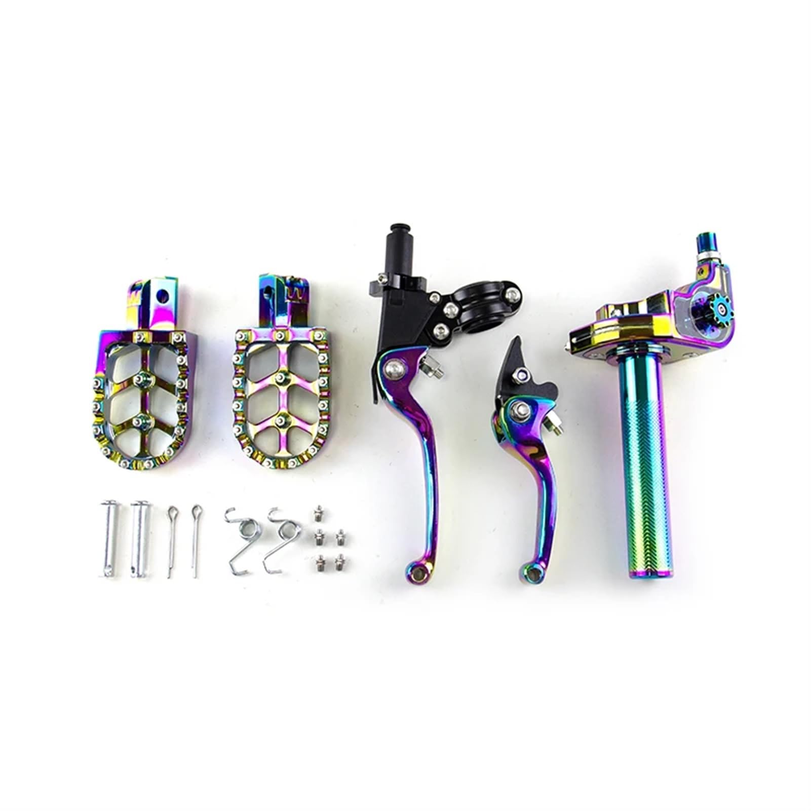 for Moto Fuoristrada 22mm Acceleratore da Corsa Manopole acceleratore Manubrio Pedane Pedali Pioli Frizione Maniglia del Freno Leva del Tamburo(Black)