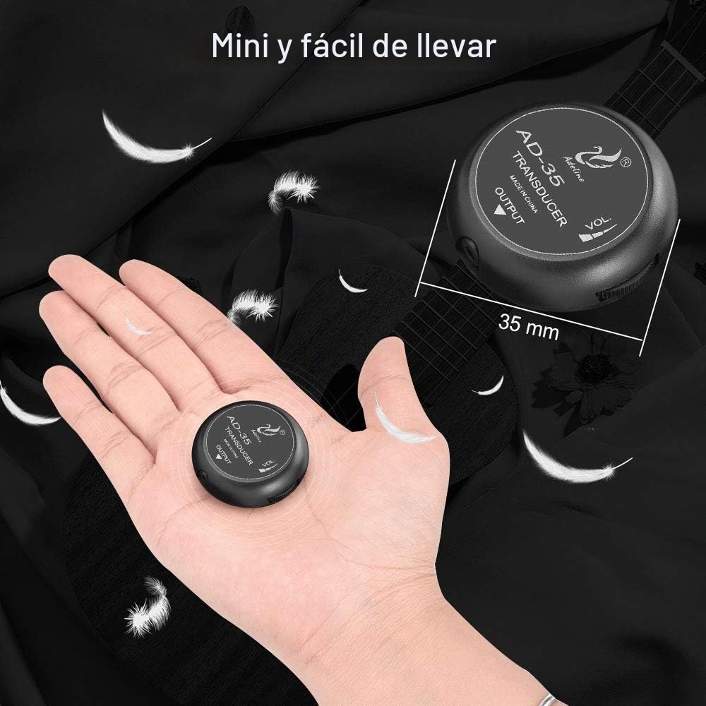 OTraki Guitarra Piezo Pickup, Pastillas Fonocaptoras para Instrumentos de Cuerda, Transductor Clásica para Guitarra Ukulele Violín Viola Violonchelo Banjo Contacto Micrófono Pickup/Volumen