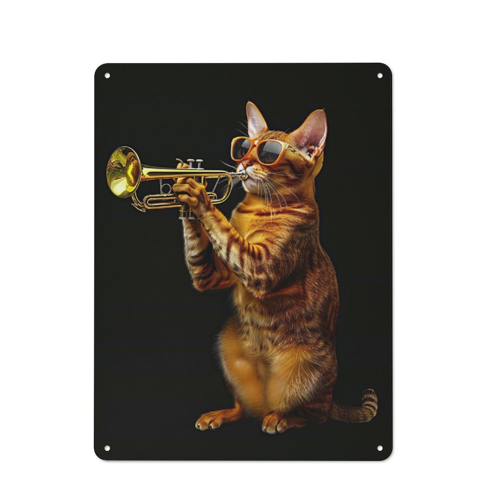 Junmoney Style-5 Abyssinian Trumpet Rustic Printed Metal Sign 40X30cm For Garage Or Workshop, For Garage, Workshop And Man Cave Decoration