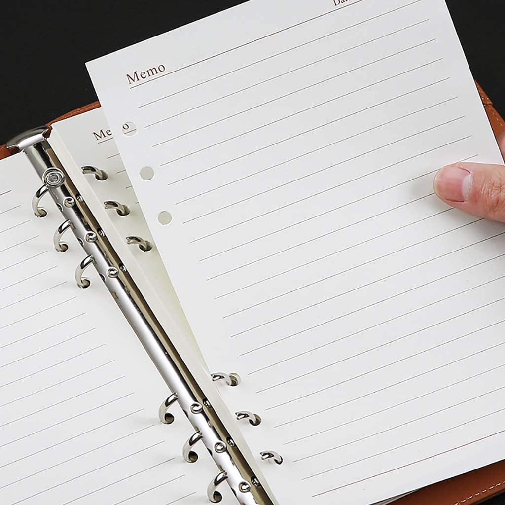 BmxauZ Quaderno con raccoglitore portatile in pelle PU A5 - Diario con copertina rigida squisito con carta sostituibile, ideale per gli studenti, dotato di chiusura elastica per comodità in movimento