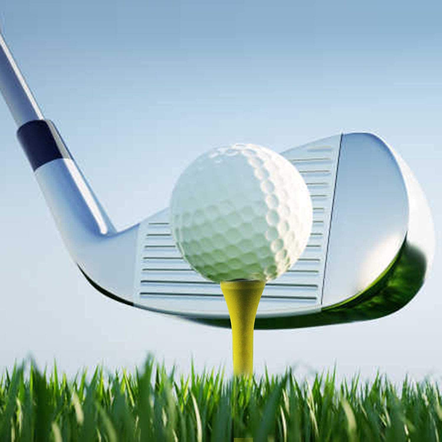 Namvo 50 tees de golf profesionales de 83 mm, camisetas de golf altas para reducir el giro lateral y la fricción, color amarillo