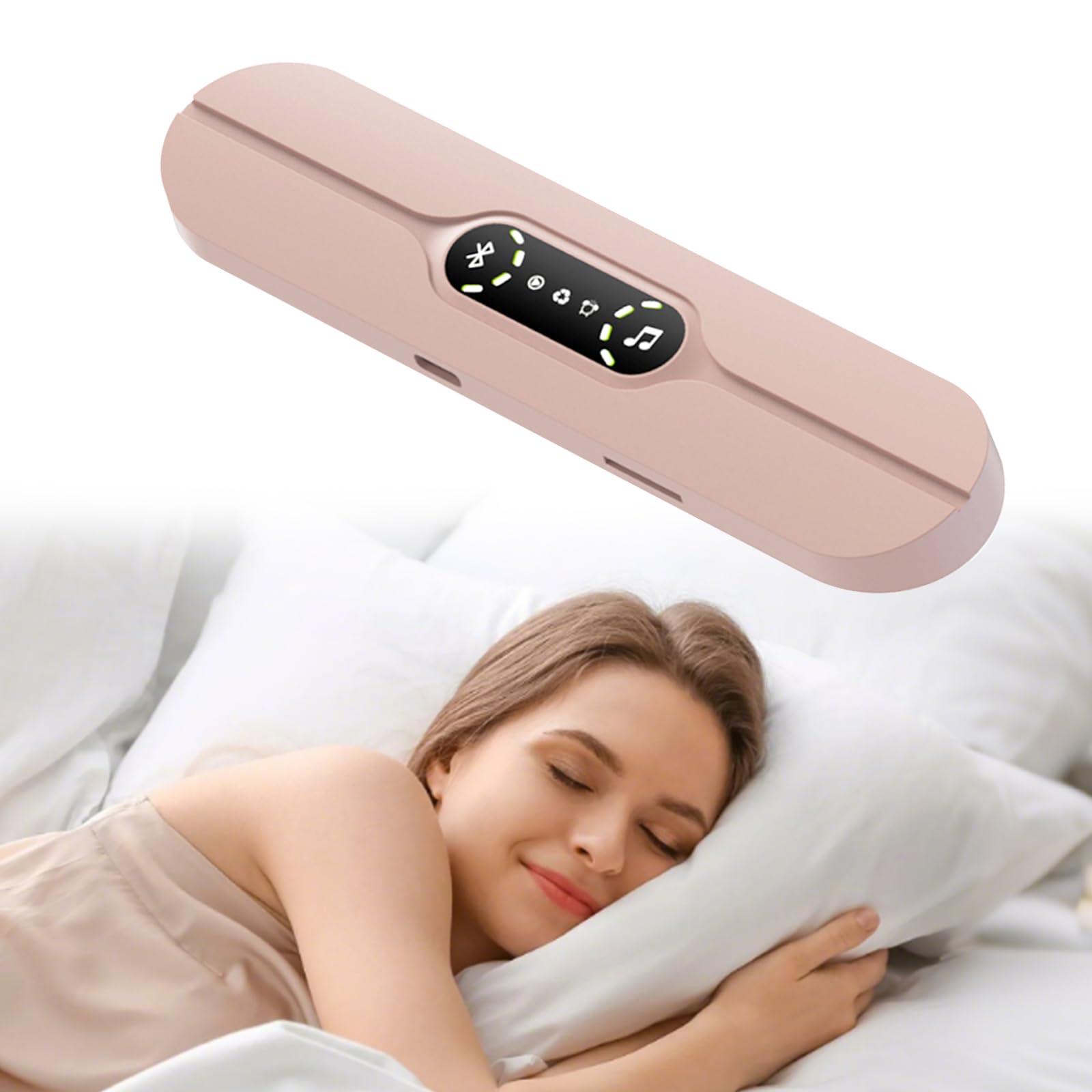 Altoparlante a conduzione ossea per dormire, 3 modalità Bluetooth, dispositivo per rumore bianco per dormire sotto il cuscino, migliora il sonno, dorme sul fianco, per ufficio (rosa)