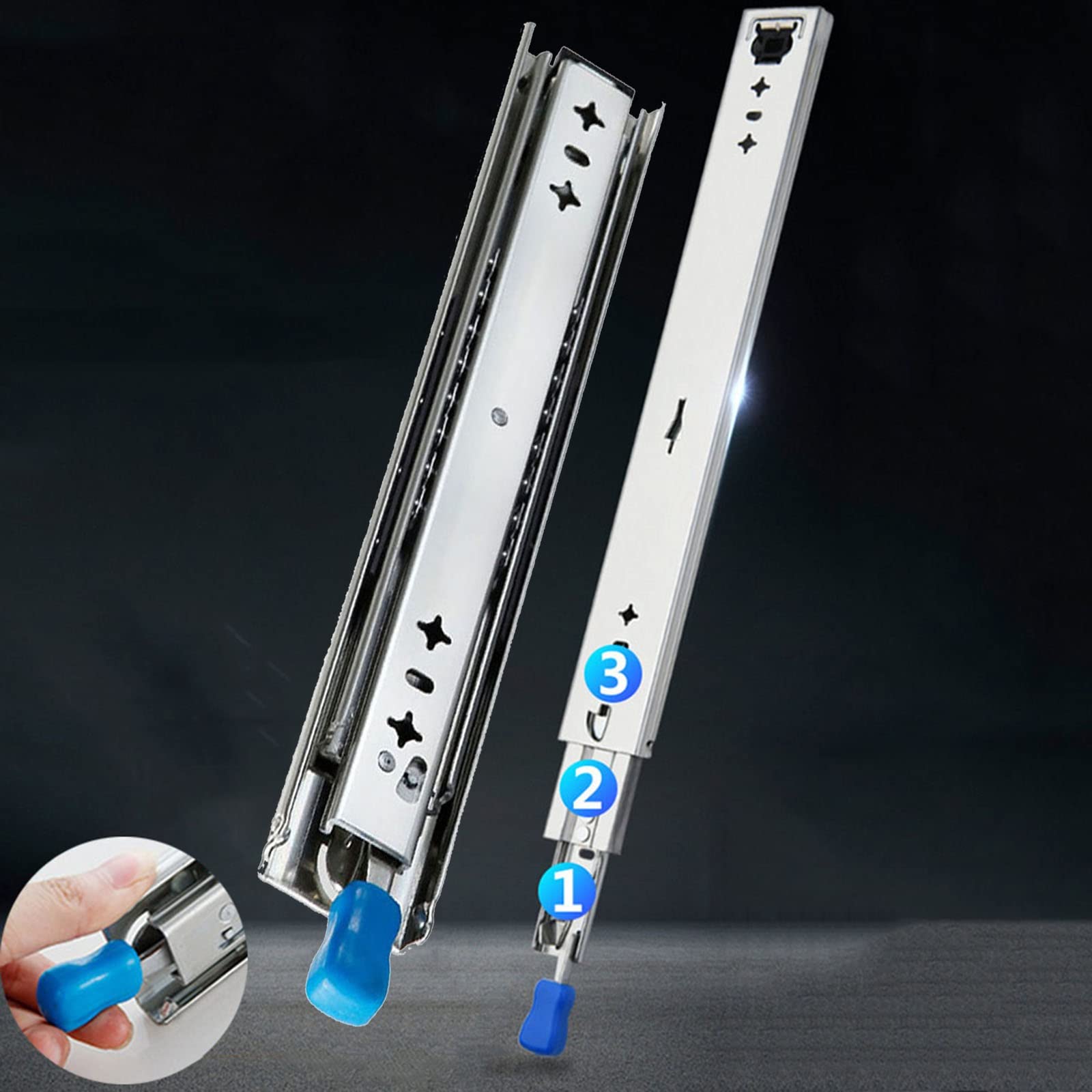 Gyken 1 Pair Lockable Drawer Slides, 14inch 32inch 48inch 52 inch 58 inch 60 inch Heavy Duty Drawer Slides Rails for Camper Van Truck SUV Box Cabinet (Size : 710mm/28inch)