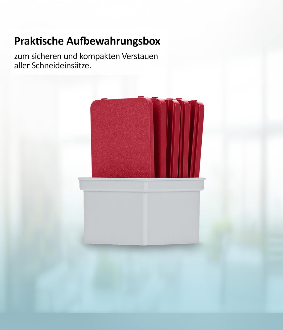 Genius Nicer Dicer Mando, affettaverdure, 12 pezzi, affettaverdure, affettaverdure, mandolina, tagliaverdure con 6 lame intercambiabili, affettaverdure (rosso e grigio)