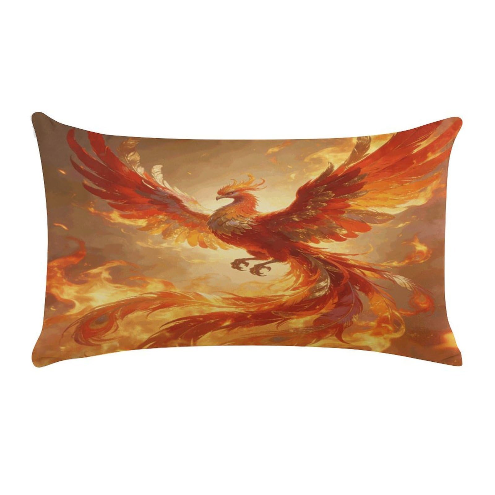 Fodpand Style Phoenix Pillow Cases Set Of 1 Extra Soft Pillow Protectors With Hidden Zipper Perfect For Hotels, Guest Rooms,Bedroom 12X20 Inches Pillows Not Included