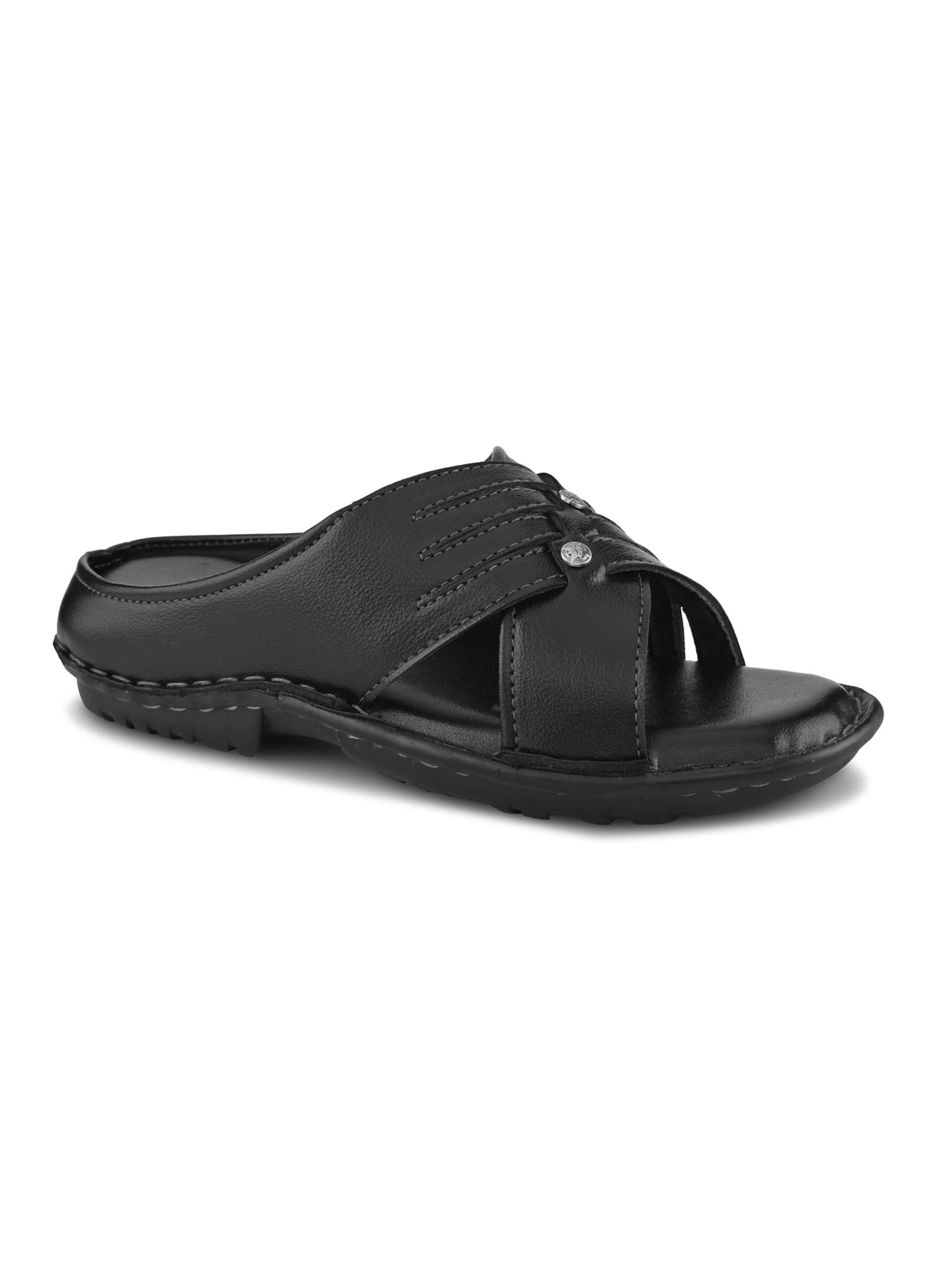 stanphord Shoestyle Round Toe Sandal for Men | Lightweight & Comfortable | Cushioned Footbed | Durable Anti-Slip Sole | Adjustable Fit | Casual Outdoor & TPSN 23019 BLACK-8-picture-10