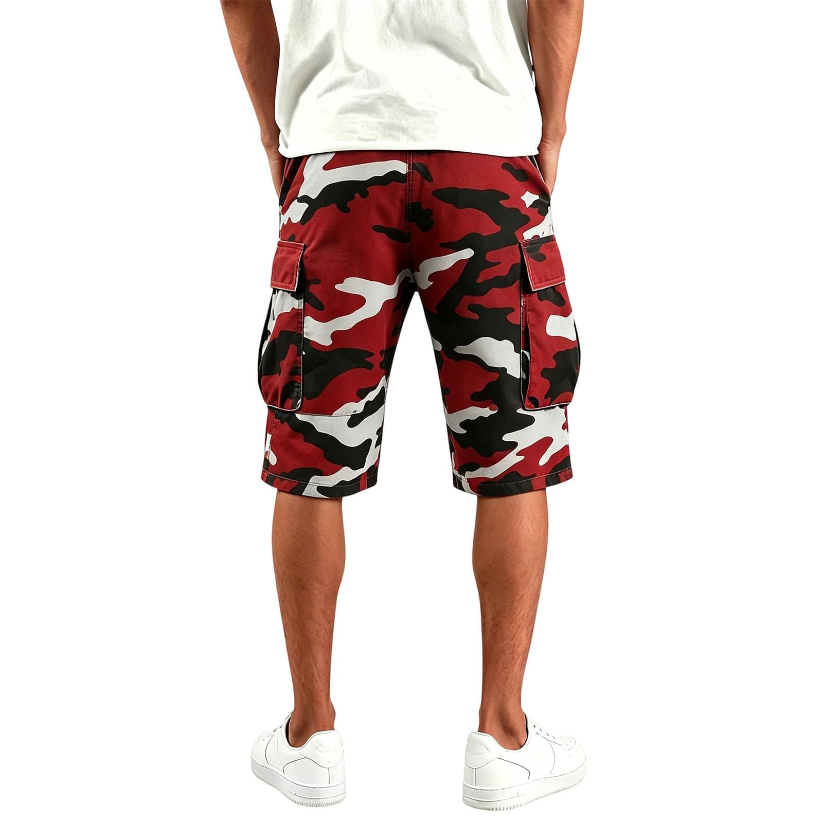 Short de travail pour homme, motif camouflage, hip-hop, surdimensionné