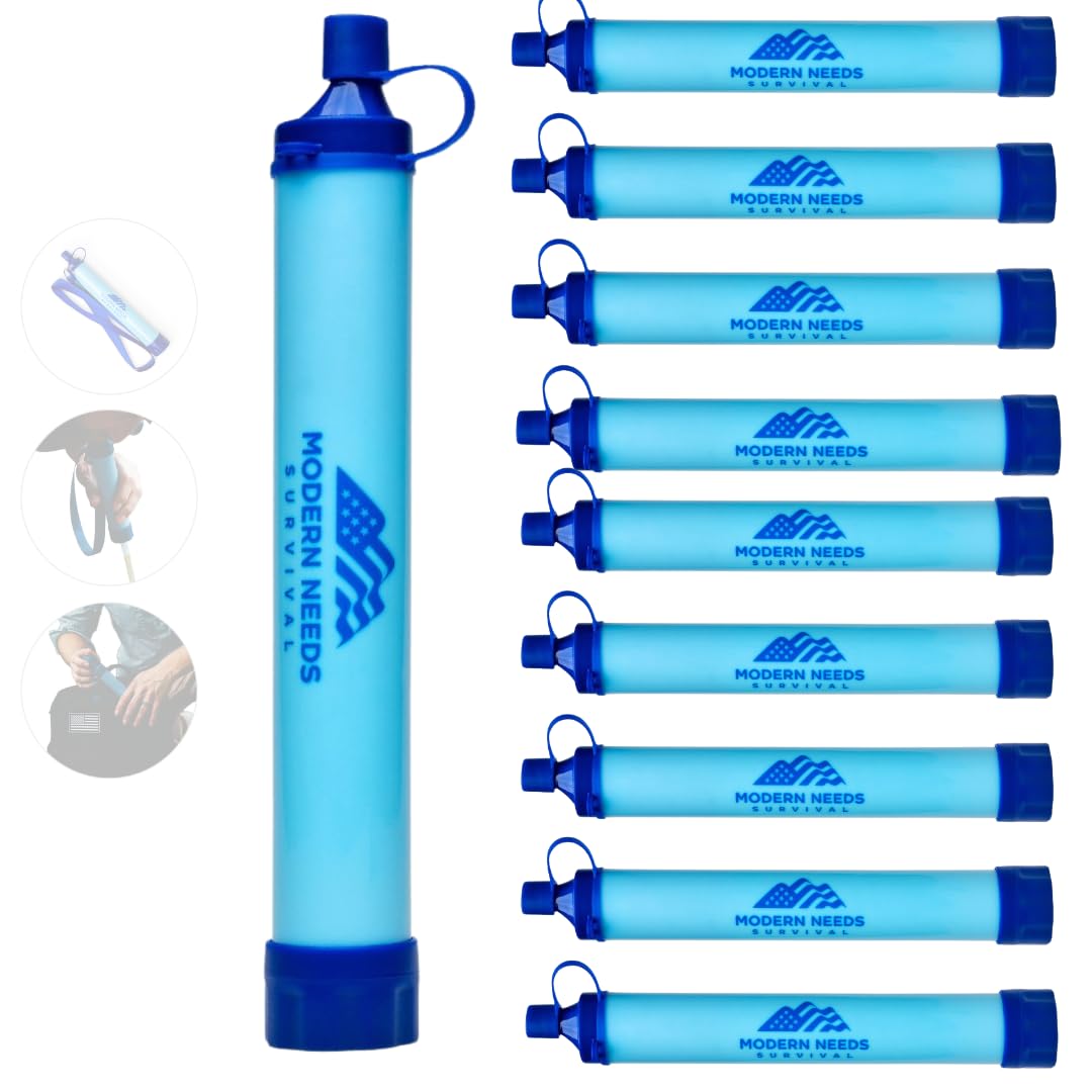 MODERN NEEDS Ready Filter Personal Water Filter Straw | Backpacking Water Filter for Hiking & Camping | Portable Water Purifier Camping | Emergency